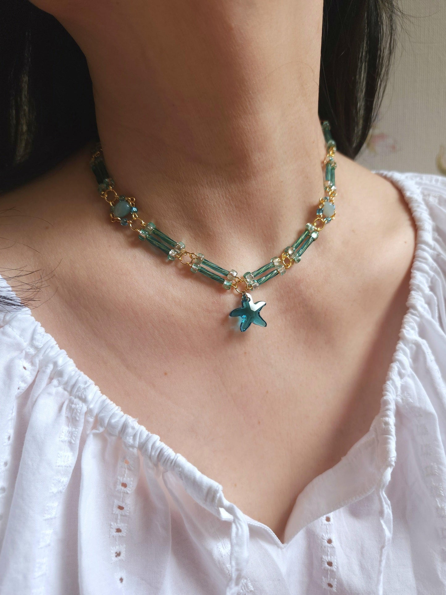 Aqua Star Necklace - By Cocoyu