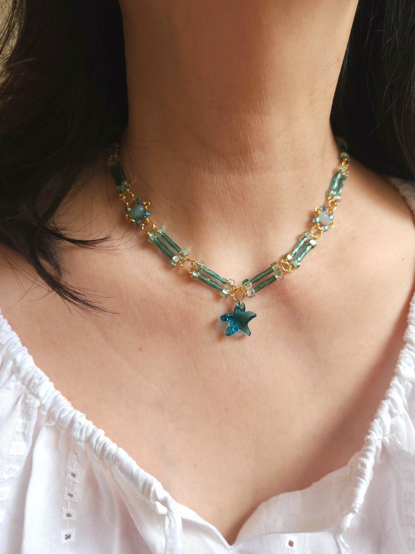 Aqua Star Necklace - By Cocoyu