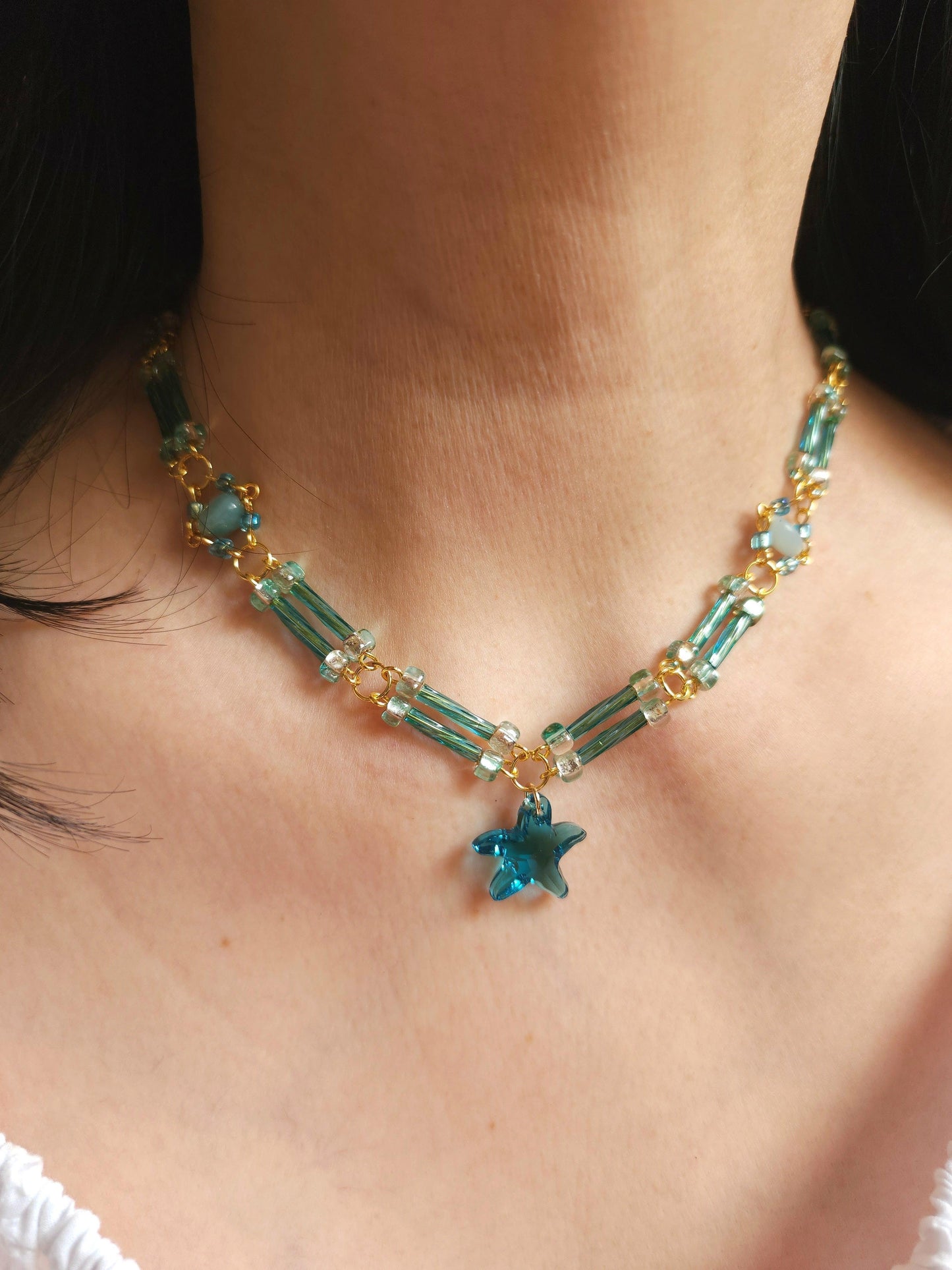 Aqua Star Necklace - By Cocoyu