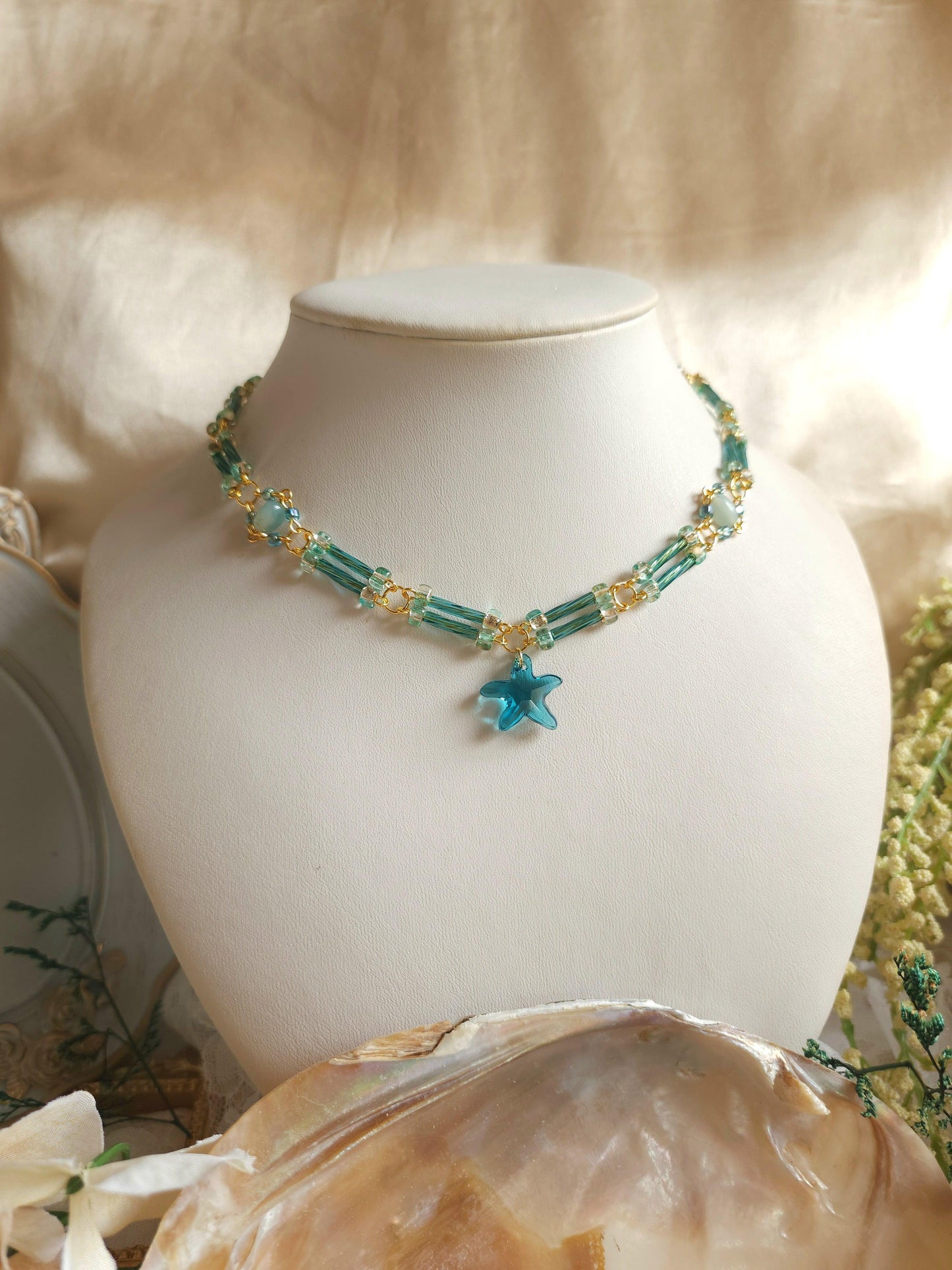 Aqua Star Necklace - By Cocoyu