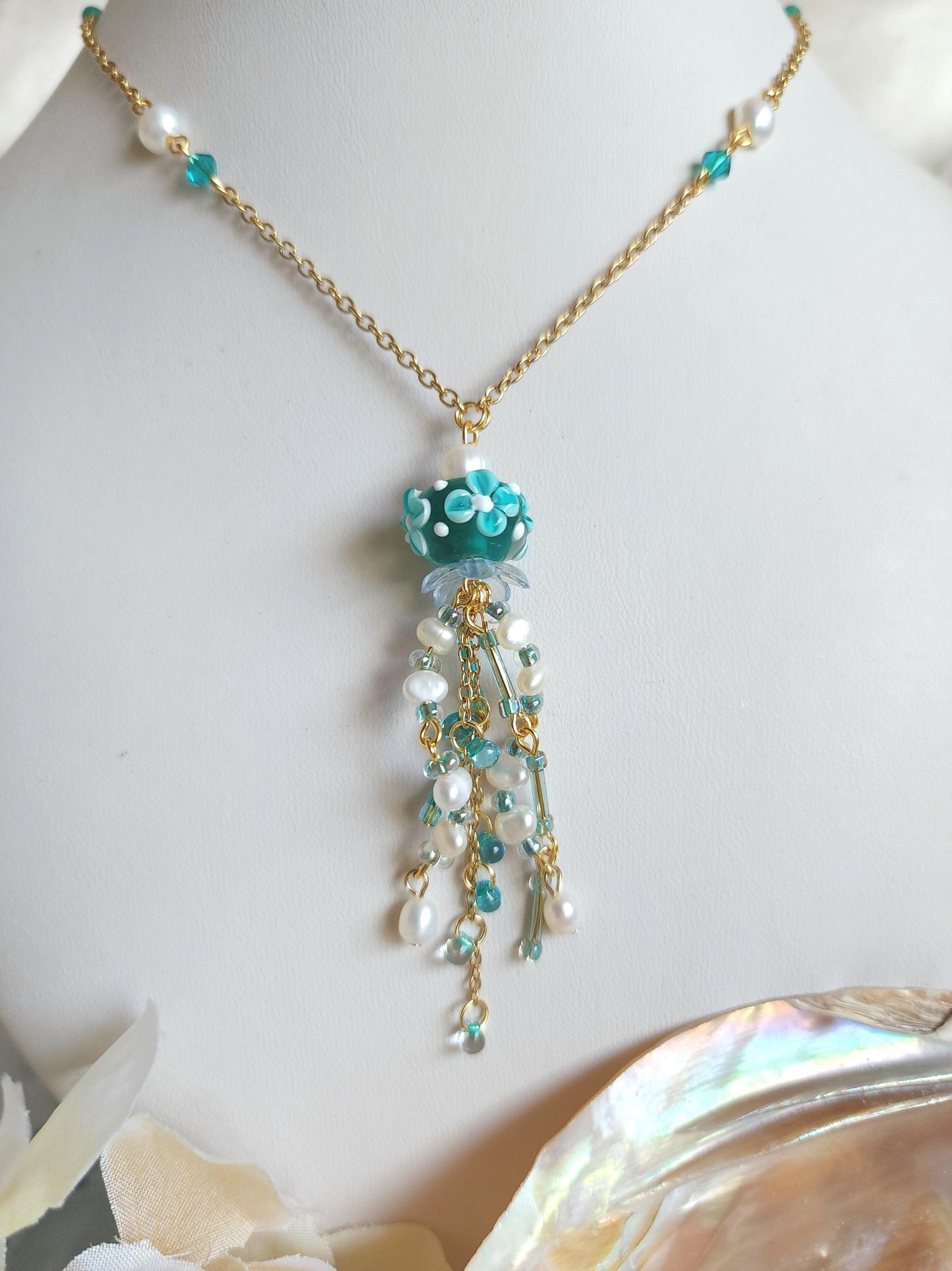 Blue Jellyfish Necklace - By Cocoyu