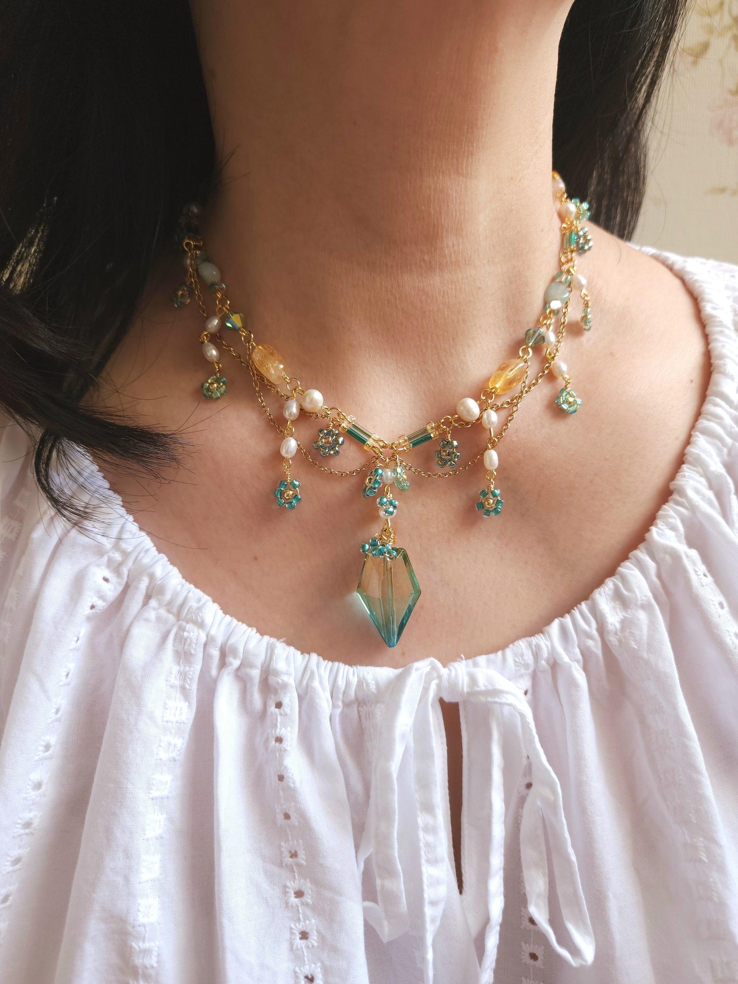 Citrine Ocean Necklace - By Cocoyu
