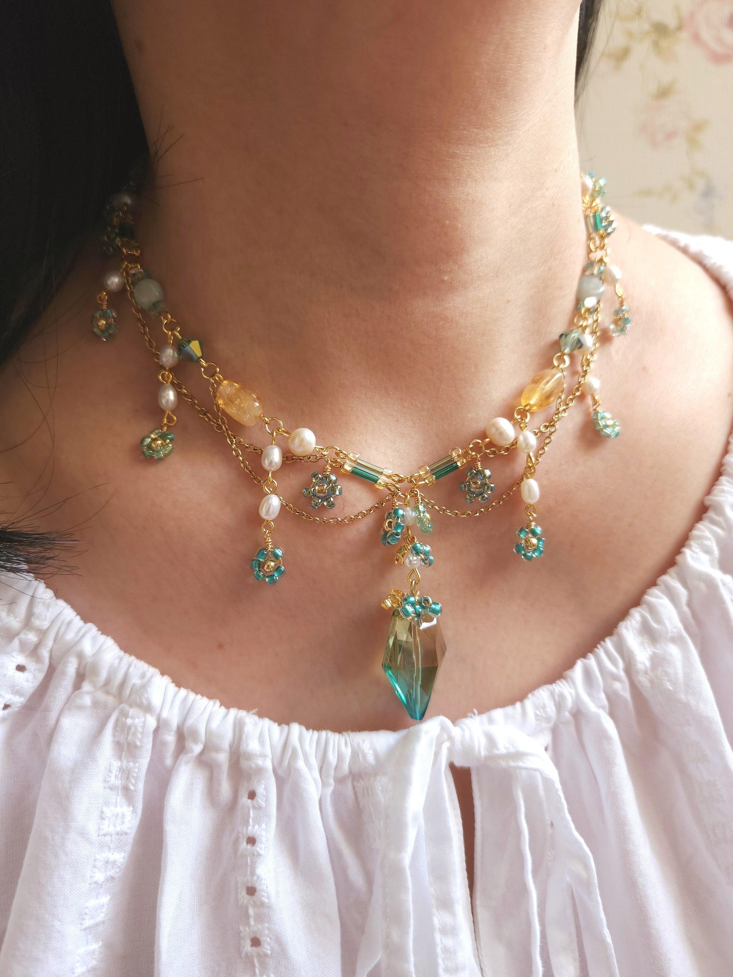 Citrine Ocean Necklace - By Cocoyu
