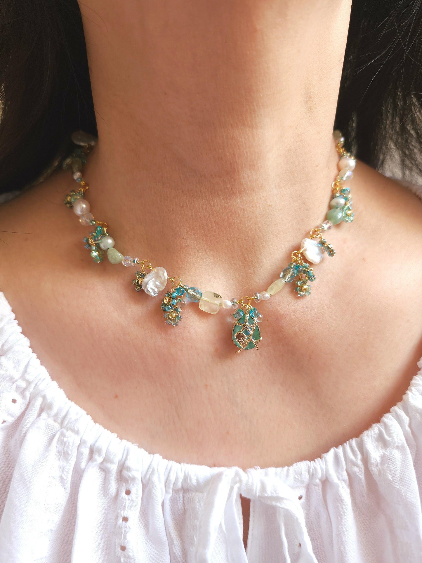 Cyan Paradise Necklace - By Cocoyu