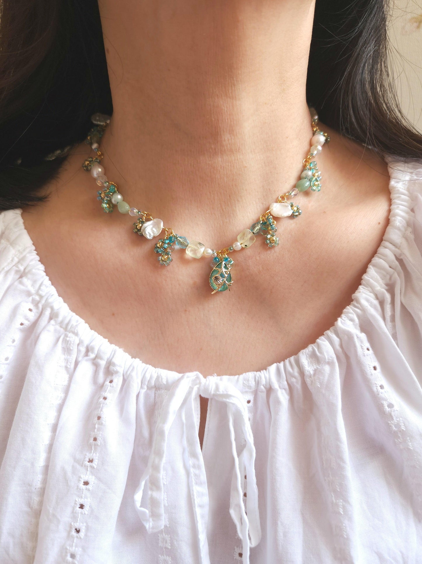 Cyan Paradise Necklace - By Cocoyu
