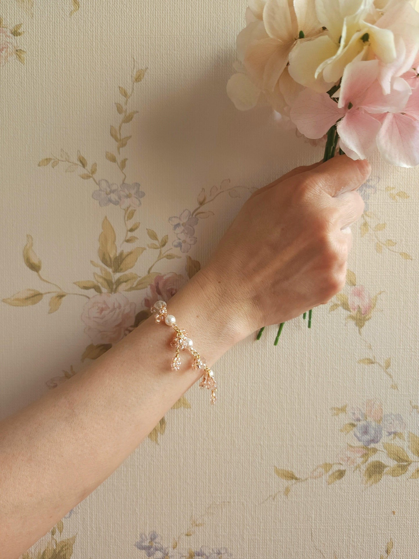 Fairy Pink Blossoms Bracelet - By Cocoyu