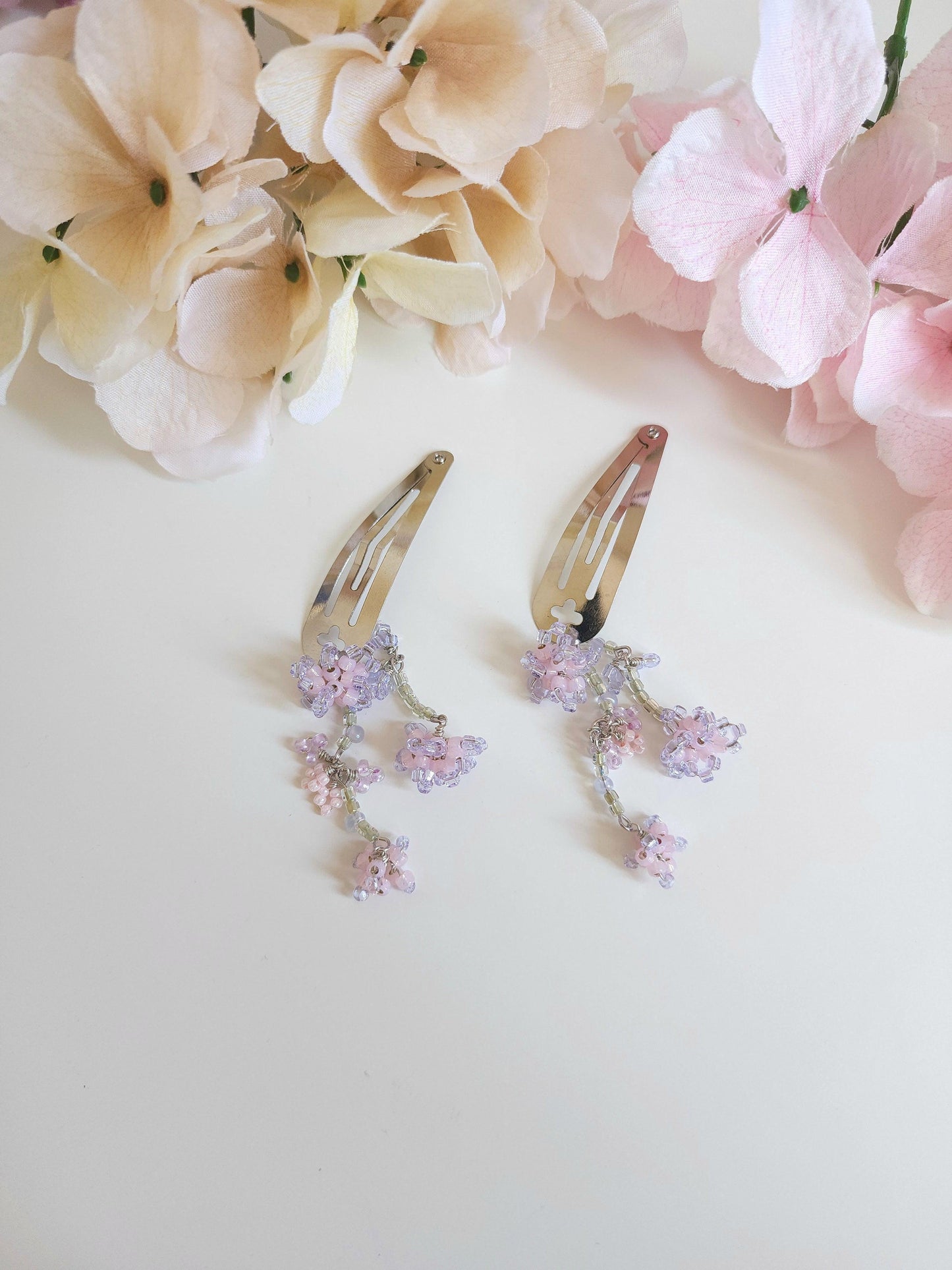 Hydrangea Bunches (Blue/Purple) Hairclip, Earrings, Earcuffs - By Cocoyu