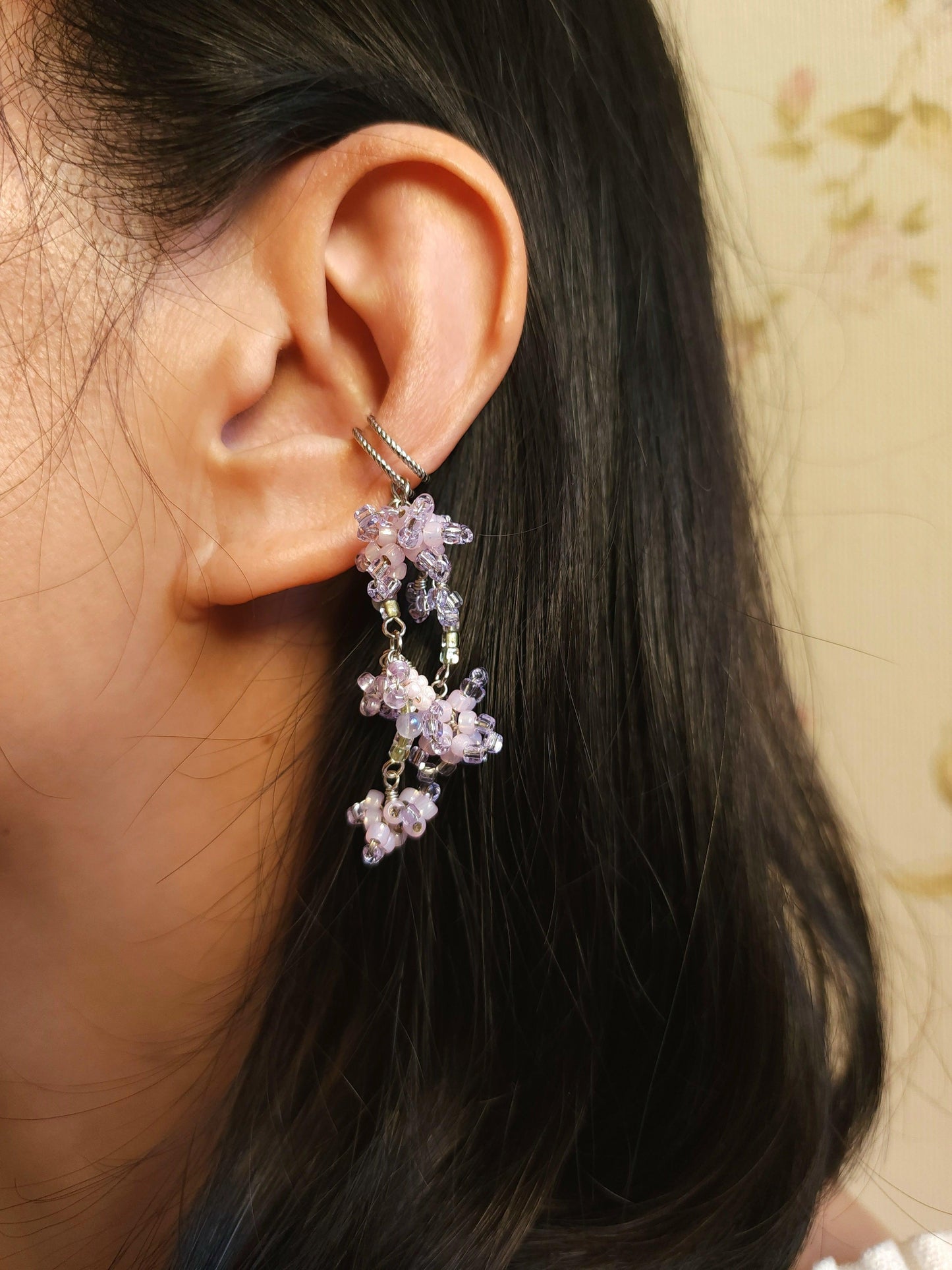 Hydrangea Bunches (Blue/Purple) Hairclip, Earrings, Earcuffs - By Cocoyu