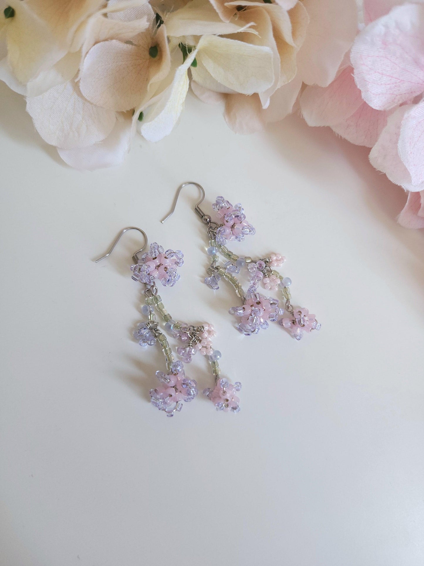 Hydrangea Bunches (Blue/Purple) Hairclip, Earrings, Earcuffs - By Cocoyu