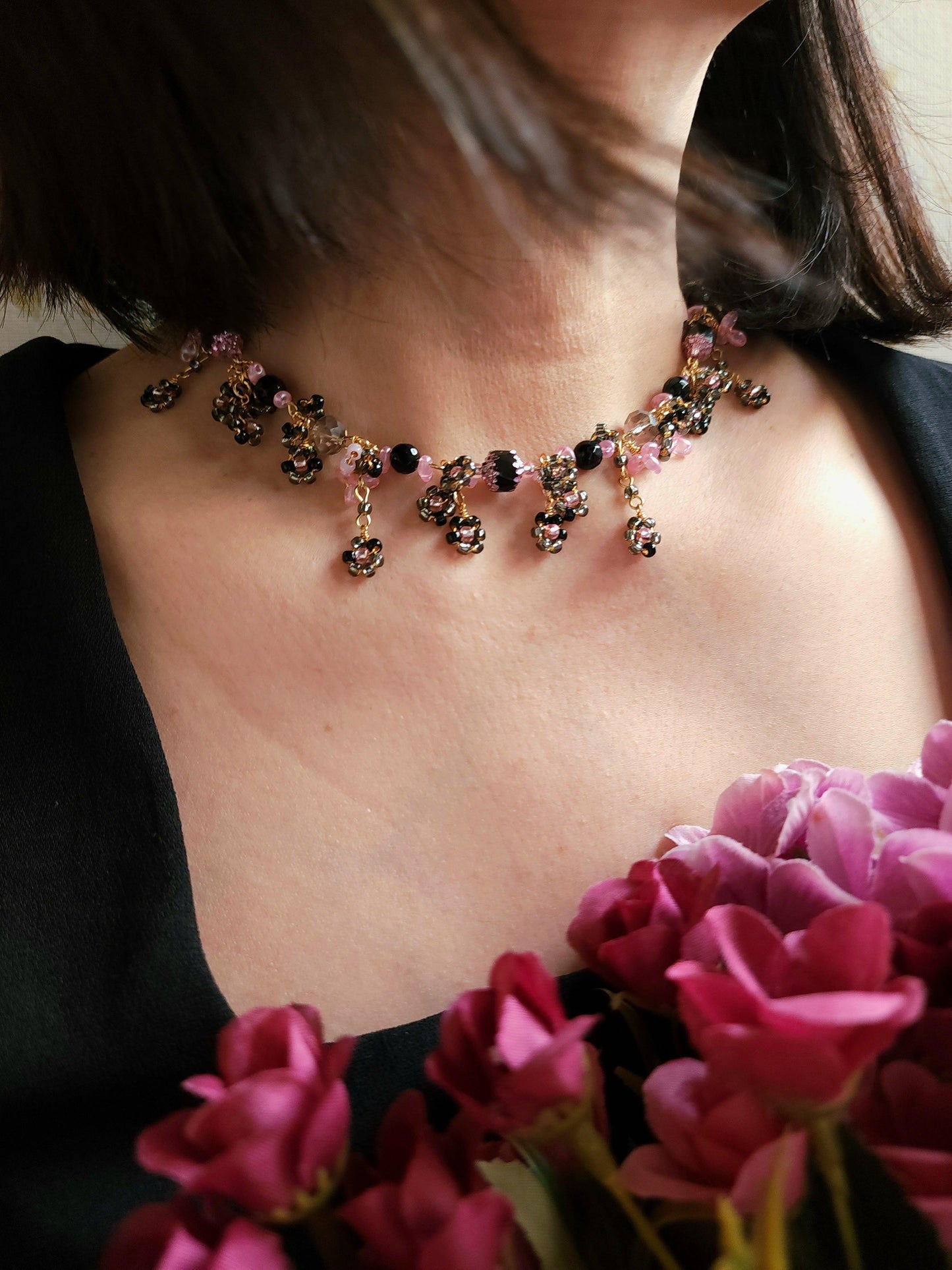 Night Roses Garden Necklace - By Cocoyu