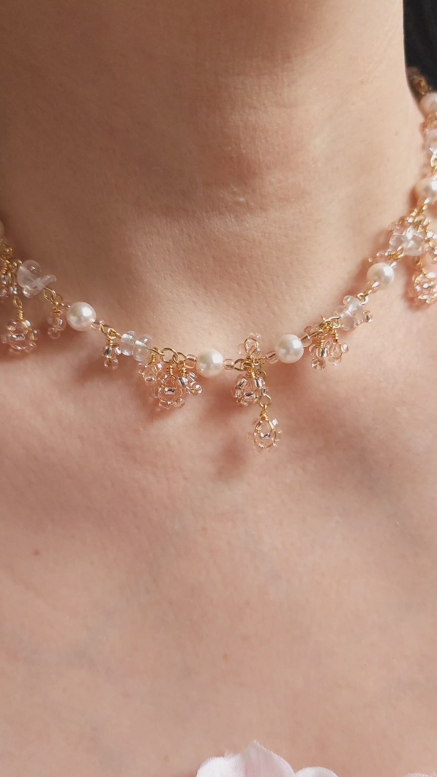 Fairy Pink Blossoms Necklace.