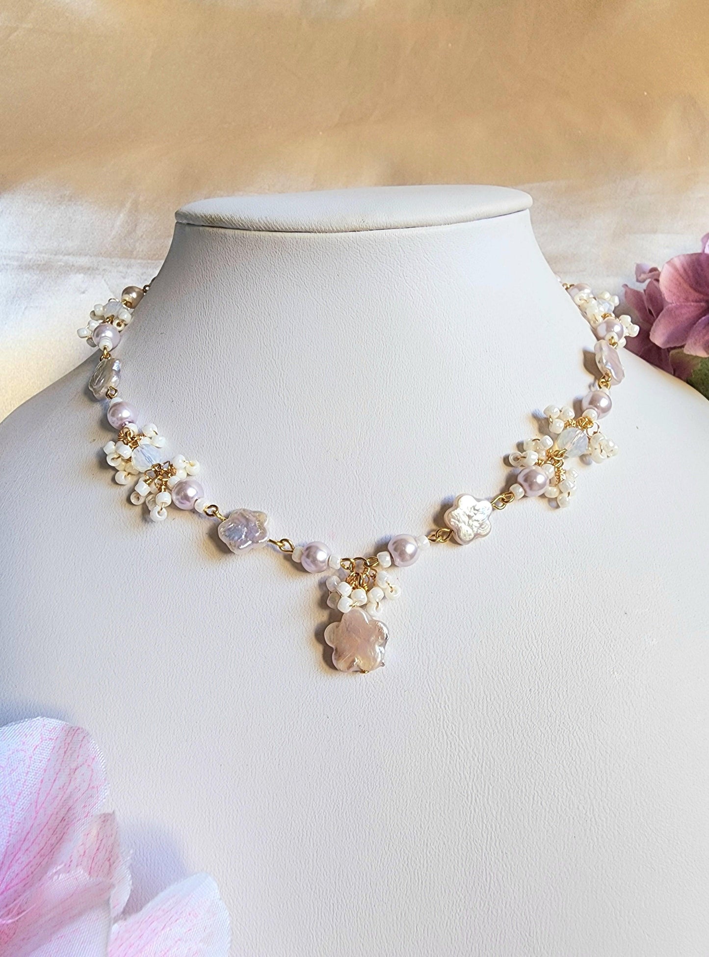 Primrose Pearl Necklace - By Cocoyu