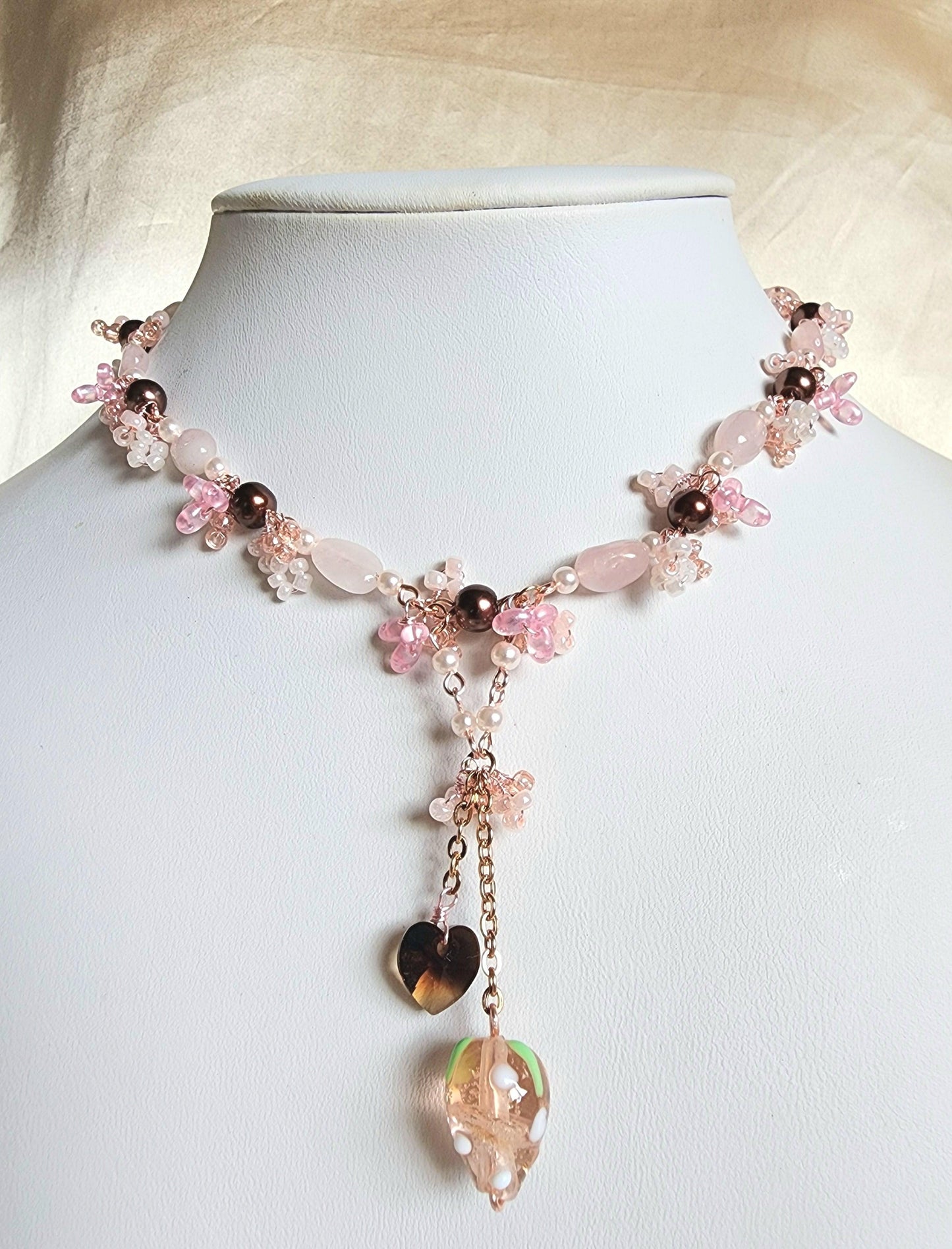 Pink Chocolate Strawberry Necklace - By Cocoyu