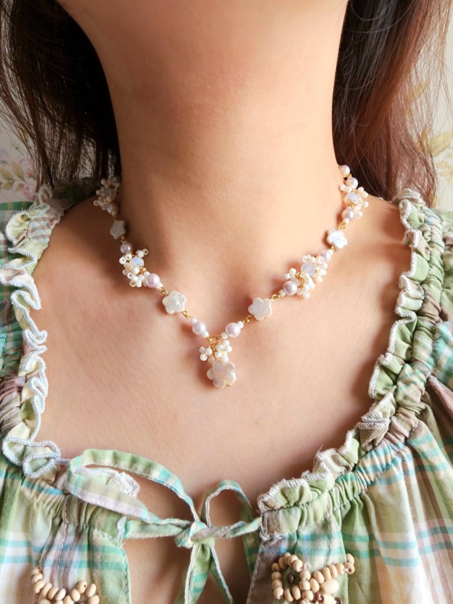 Primrose Pearl Necklace - By Cocoyu
