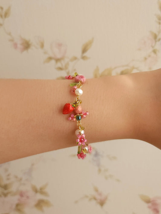 Strawberry Shortcake Pearl Bracelet