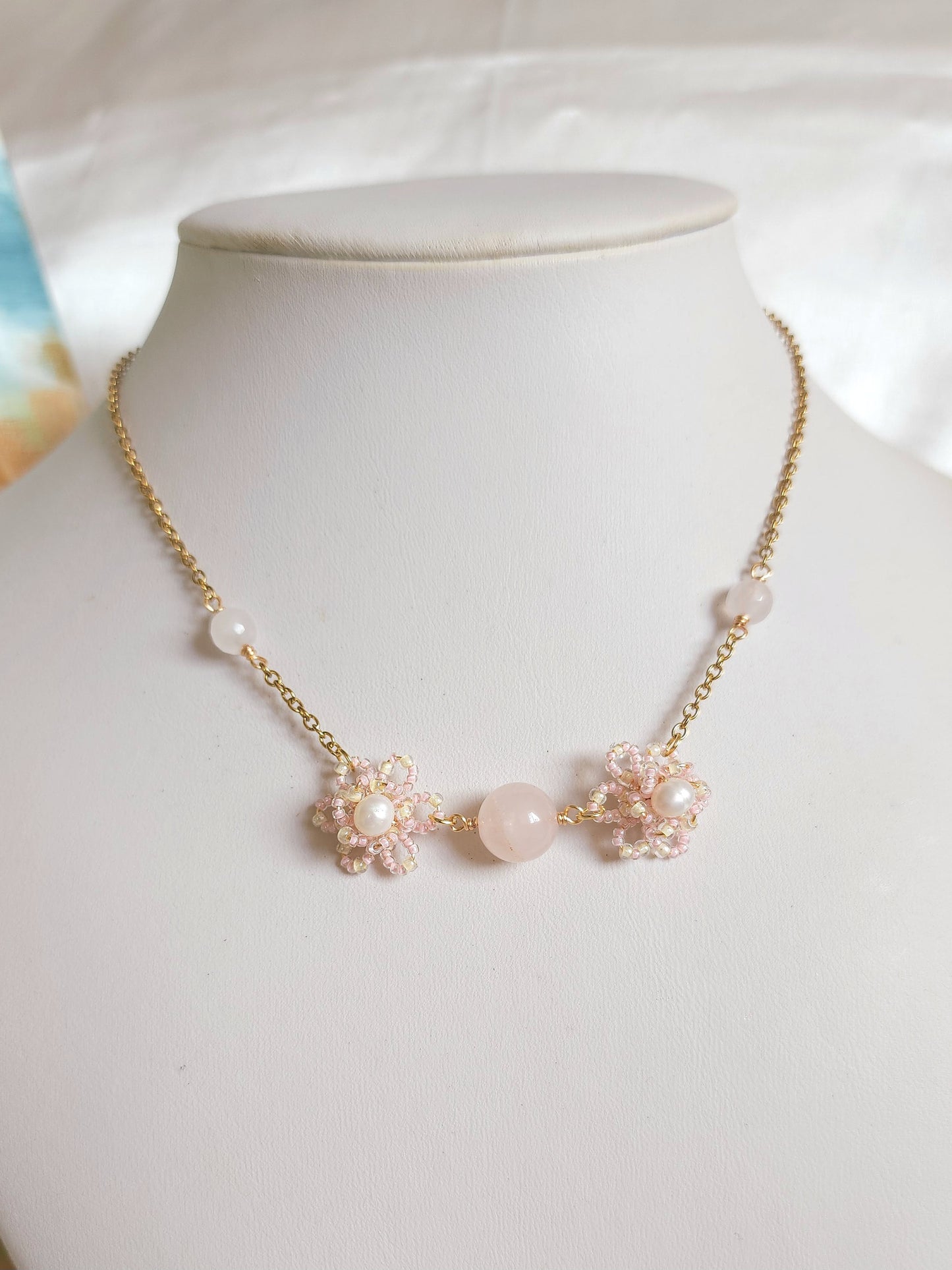 Blushing Camellias Necklace