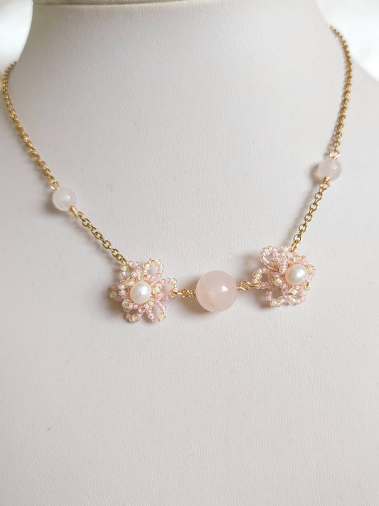 Blushing Camellias Necklace