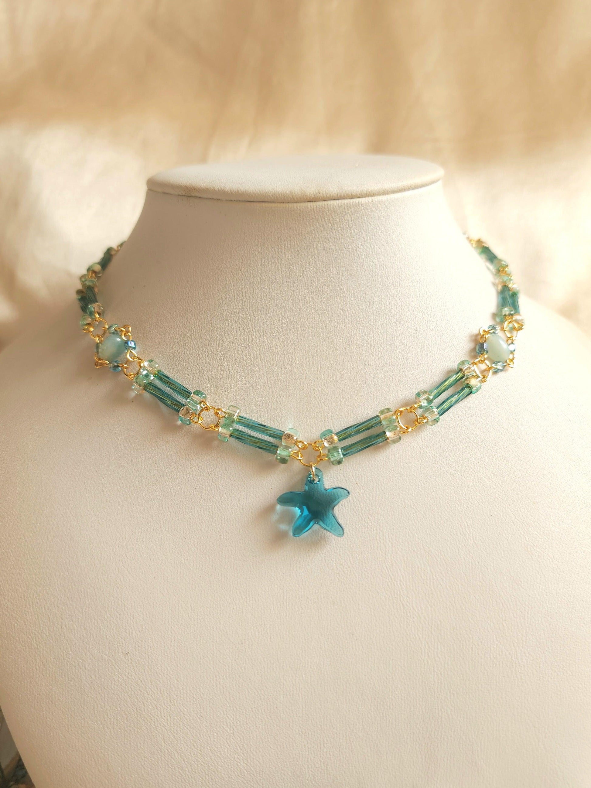 Aqua Star Necklace - By Cocoyu