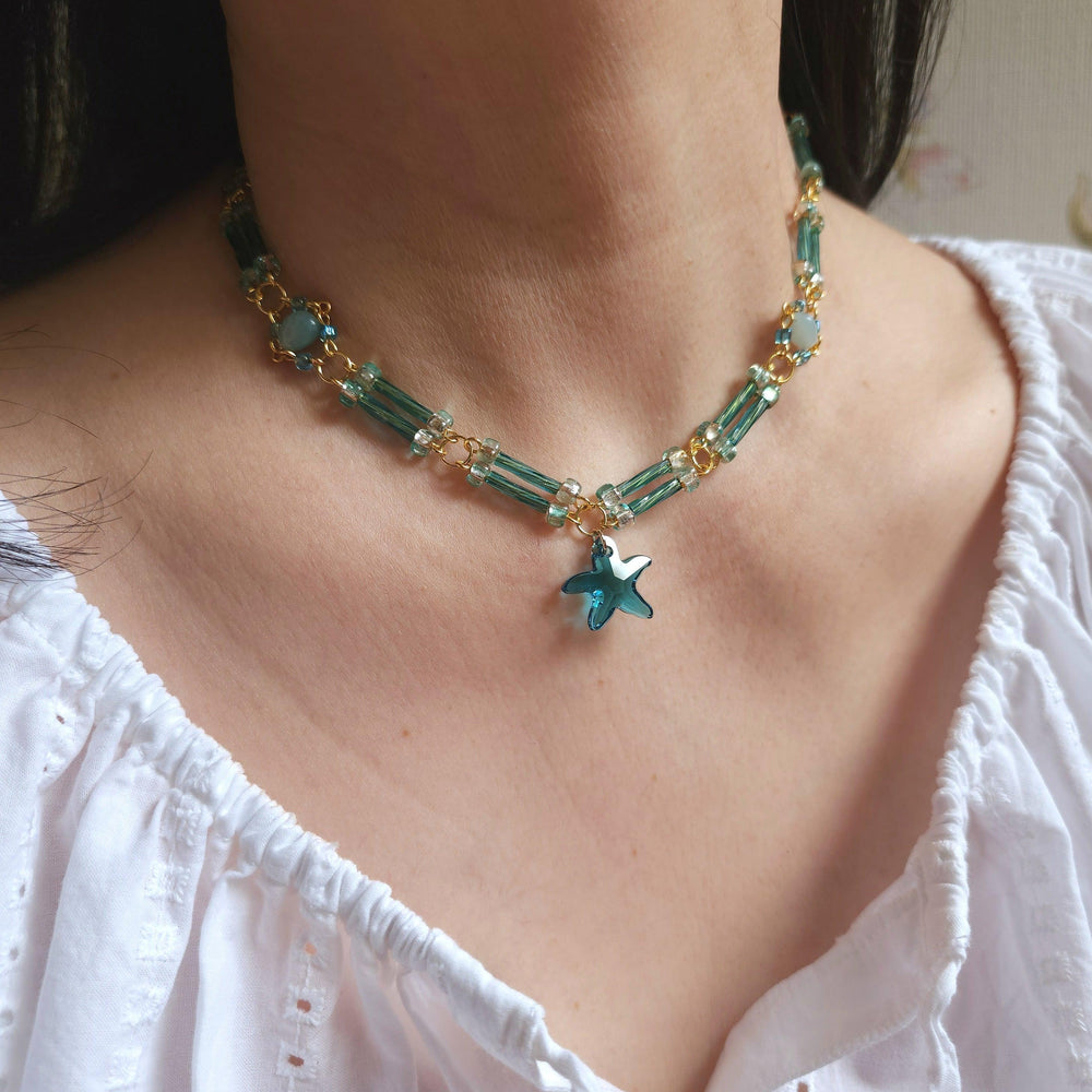 Aqua Star Necklace - By Cocoyu