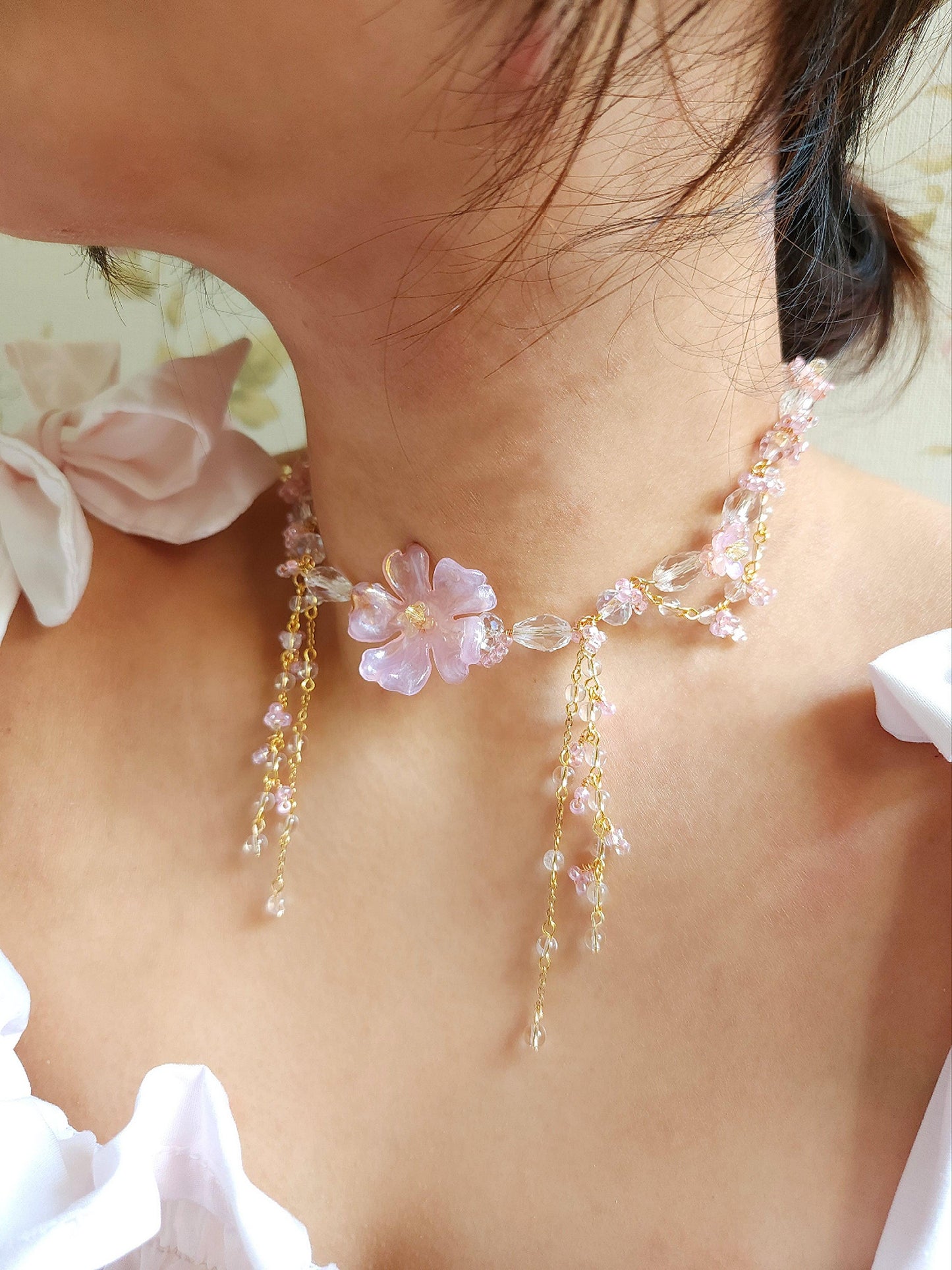 Camelia by the Lake Choker - By Cocoyu