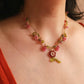 Crimson Dahlia Necklace - By Cocoyu