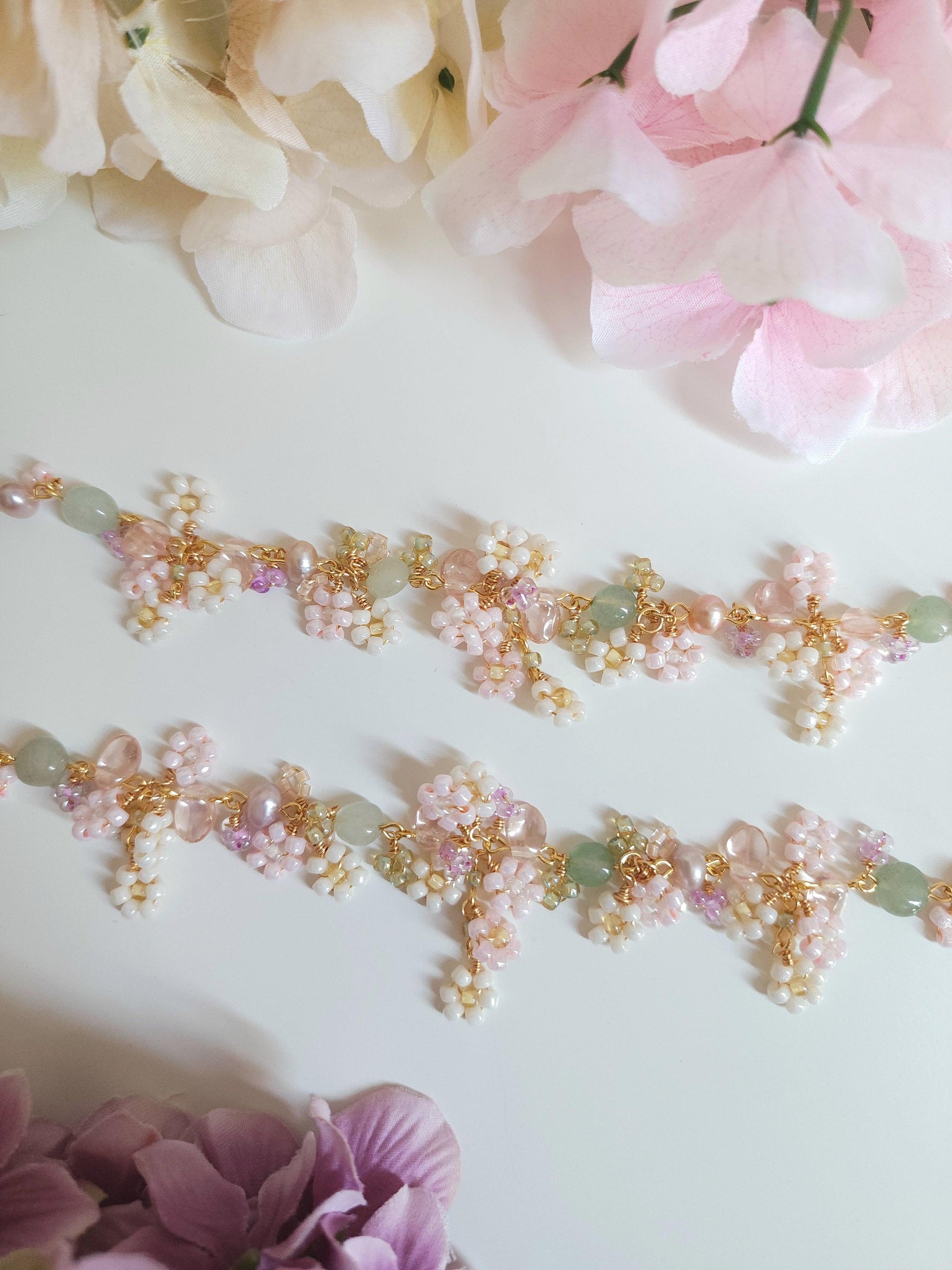 Enchanting Blush Bouquet Bracelet - By Cocoyu