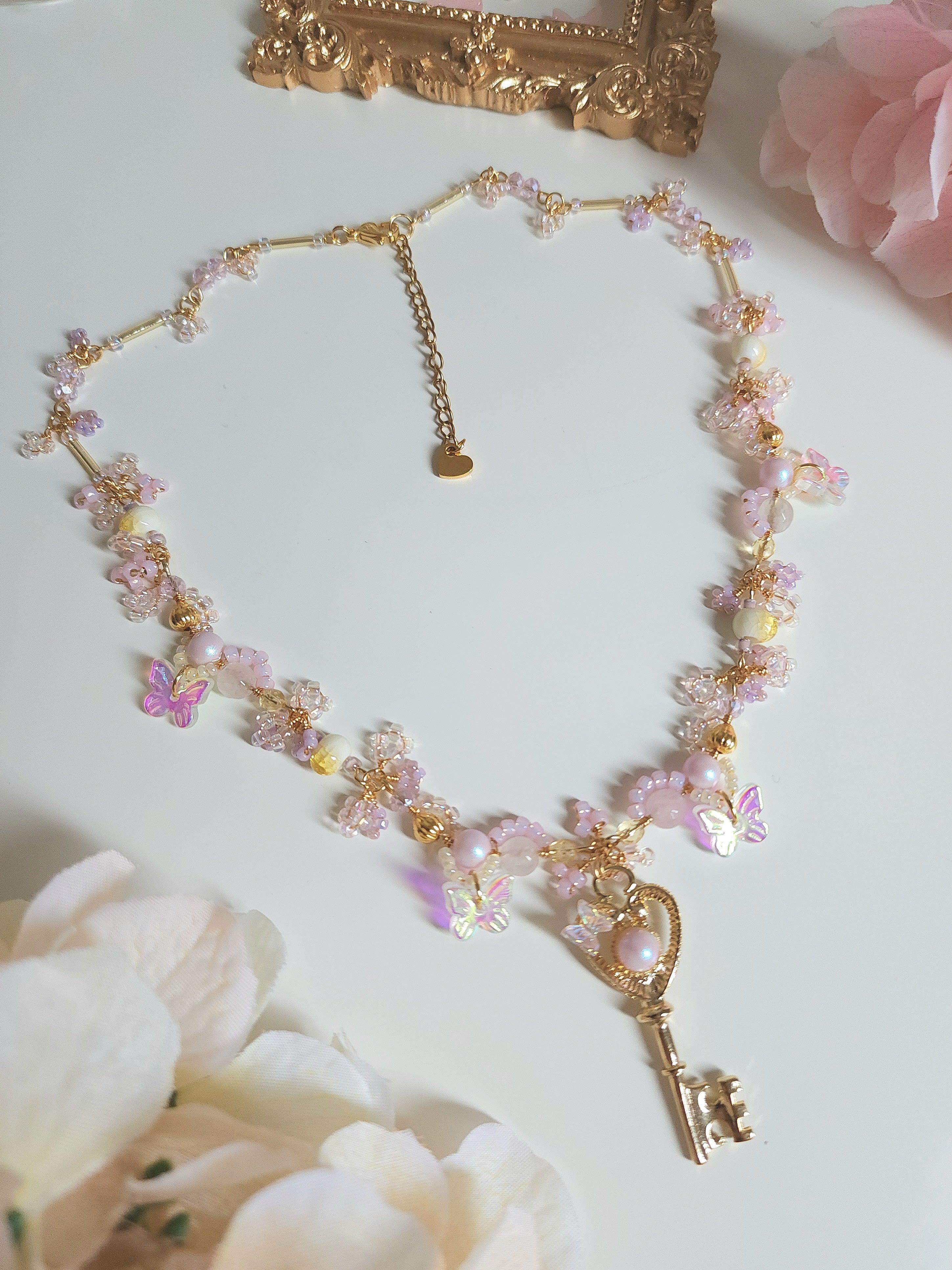 Fairy store roses necklace