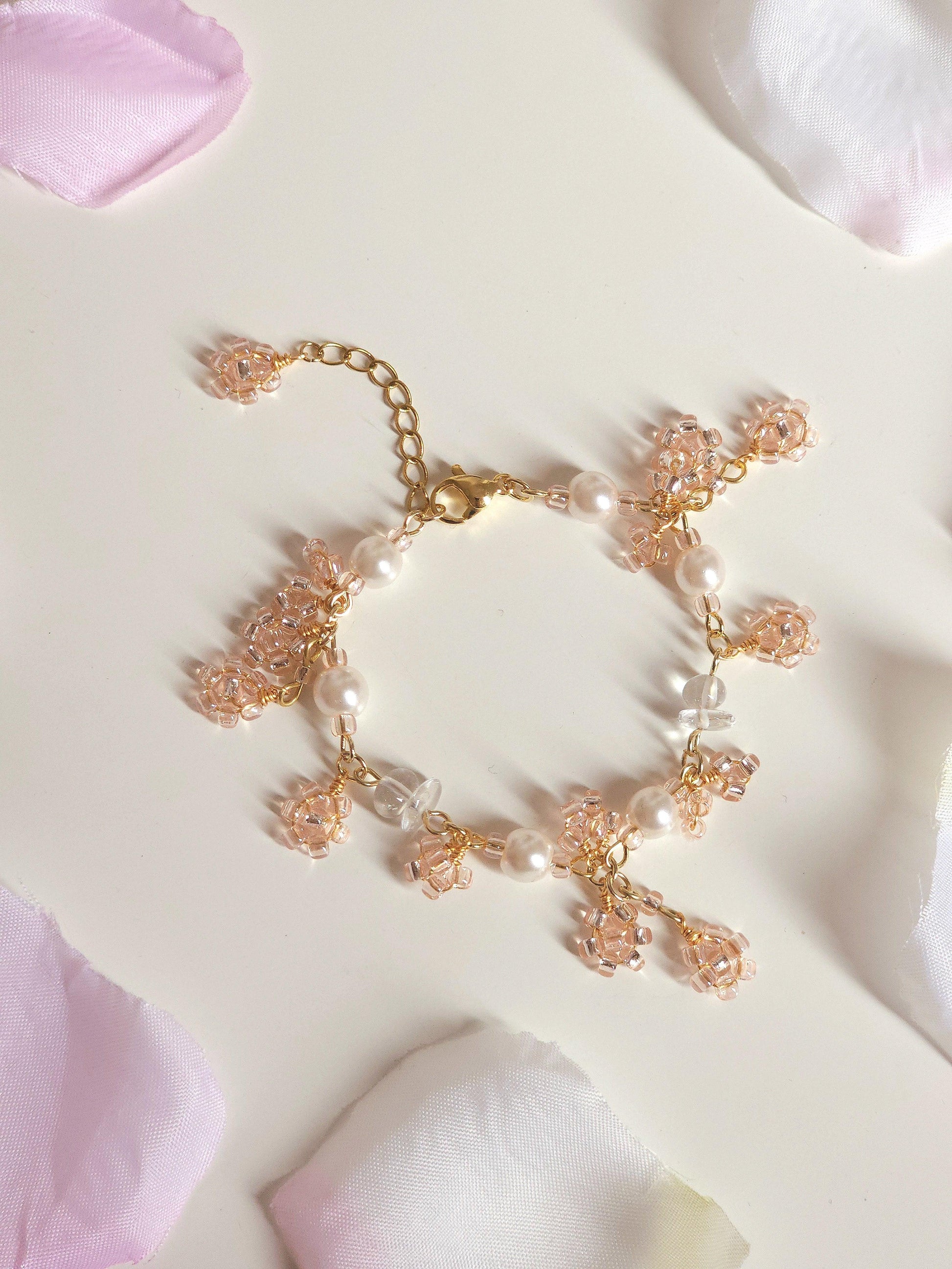 Fairy Pink Blossoms Bracelet - By Cocoyu