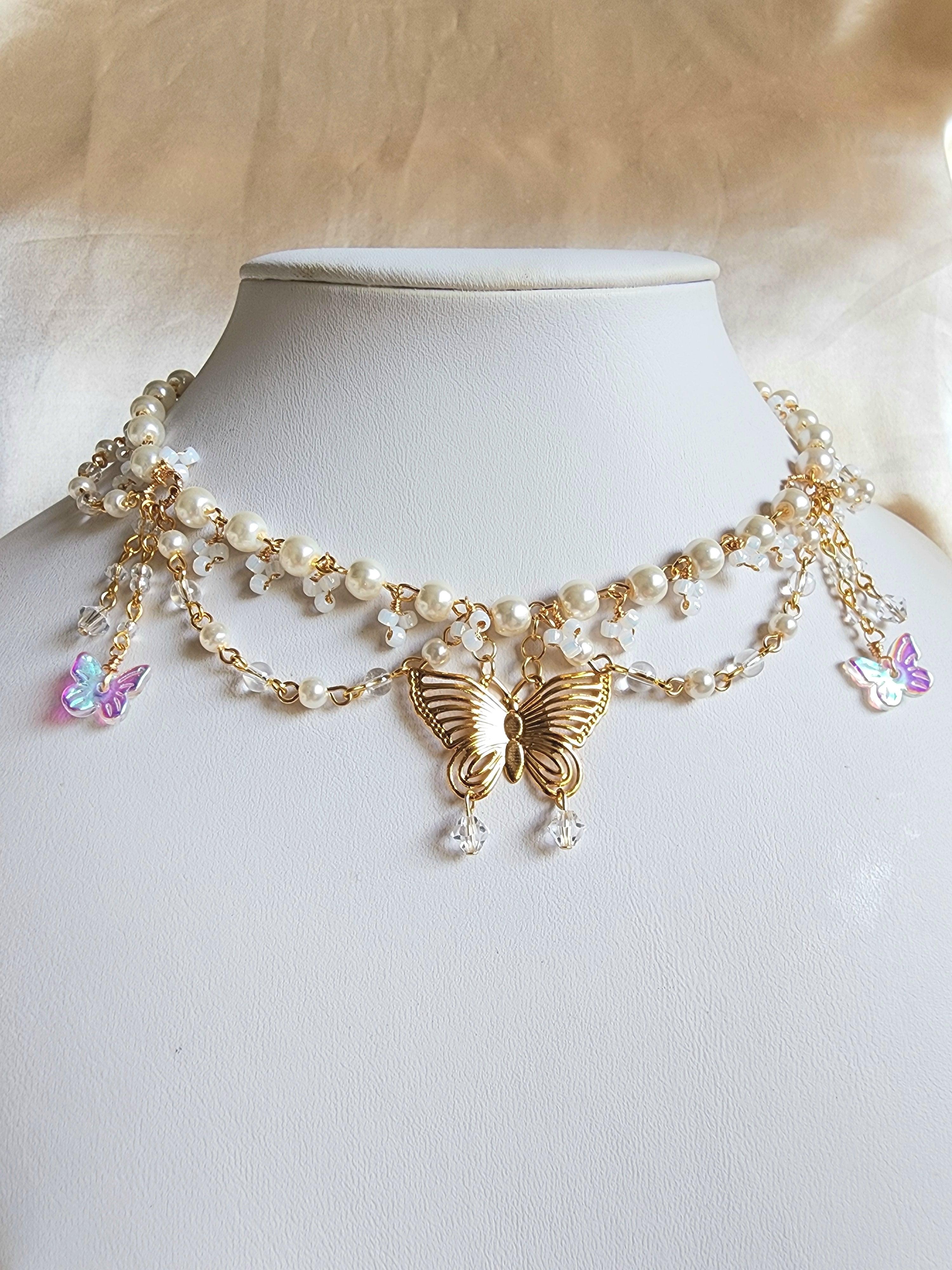 Long tiantian Dainty Gold Butterfly Necklace Chain India | Ubuy
