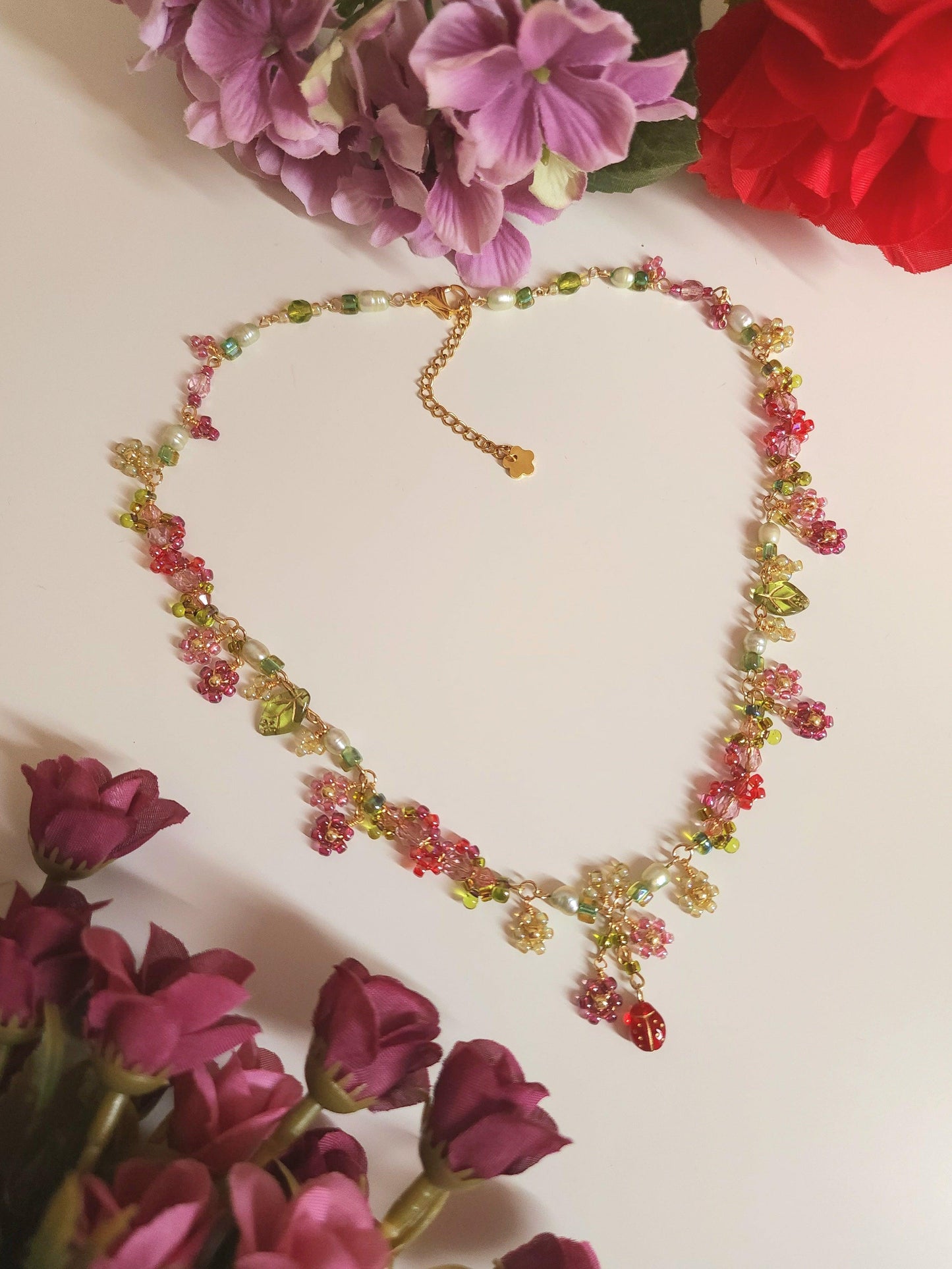 Ladybug's Garden Necklace - By Cocoyu