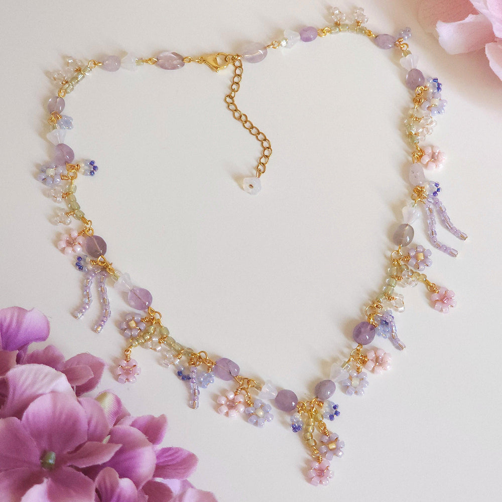 
                  
                    Lavender Haze Floral Necklace - By Cocoyu
                  
                