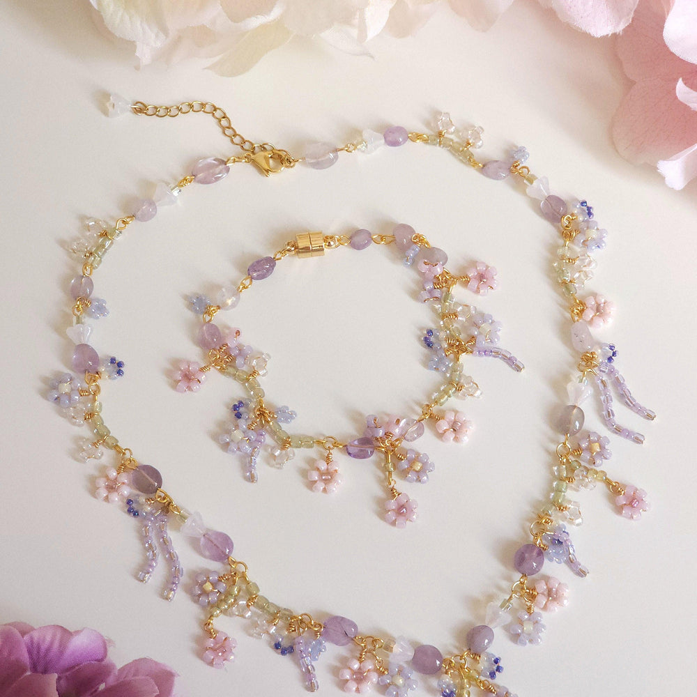 
                  
                    Lavender Haze Floral Necklace - By Cocoyu
                  
                