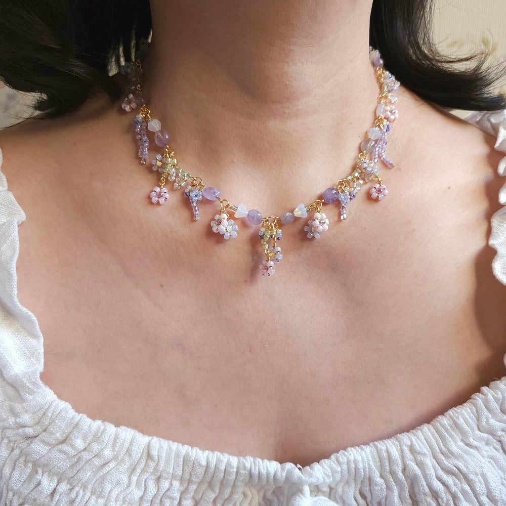 
                  
                    Lavender Haze Floral Necklace - By Cocoyu
                  
                