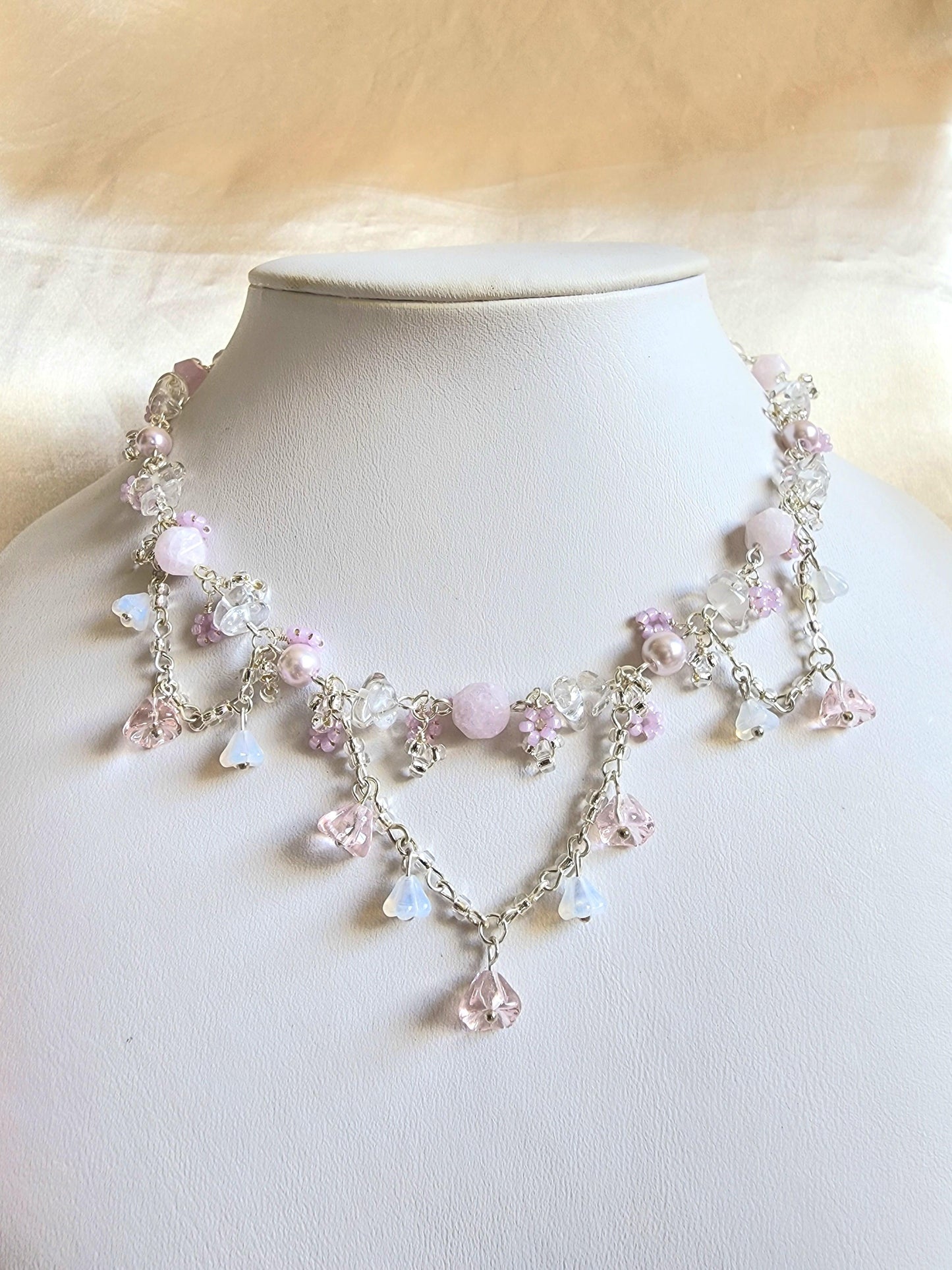 Lilac Blossoms Fairy Silver Necklace - By Cocoyu