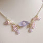 Lilac-pink Glass Flower Necklace - By Cocoyu