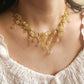 'Nanohana at Sunrise' Gold and Green Floral Necklace - By Cocoyu