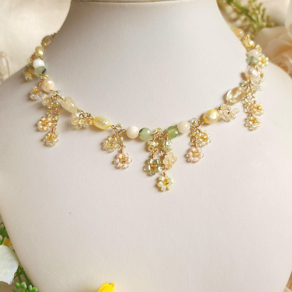 'Picnic in a Flower Field' Floral Bouquet Necklace - By Cocoyu