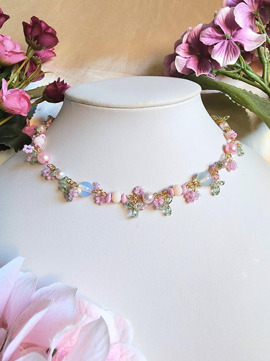 Pink Pearlescent Choker - By Cocoyu