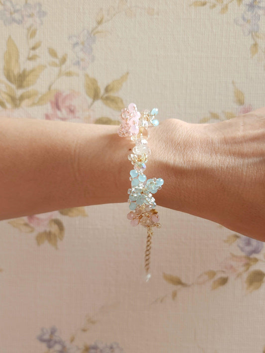 Cotton Candy Clouds Beaded Bracelet