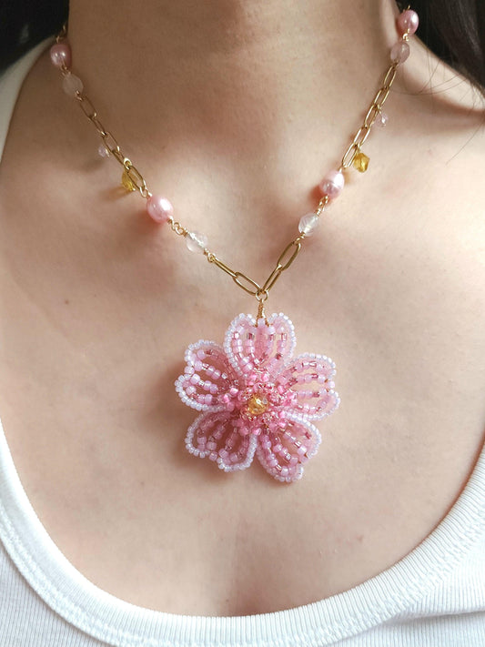 Cherry Blossom Flower Necklace