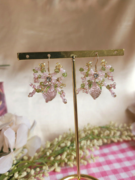 Strawberry Fields Ribbon Earrings