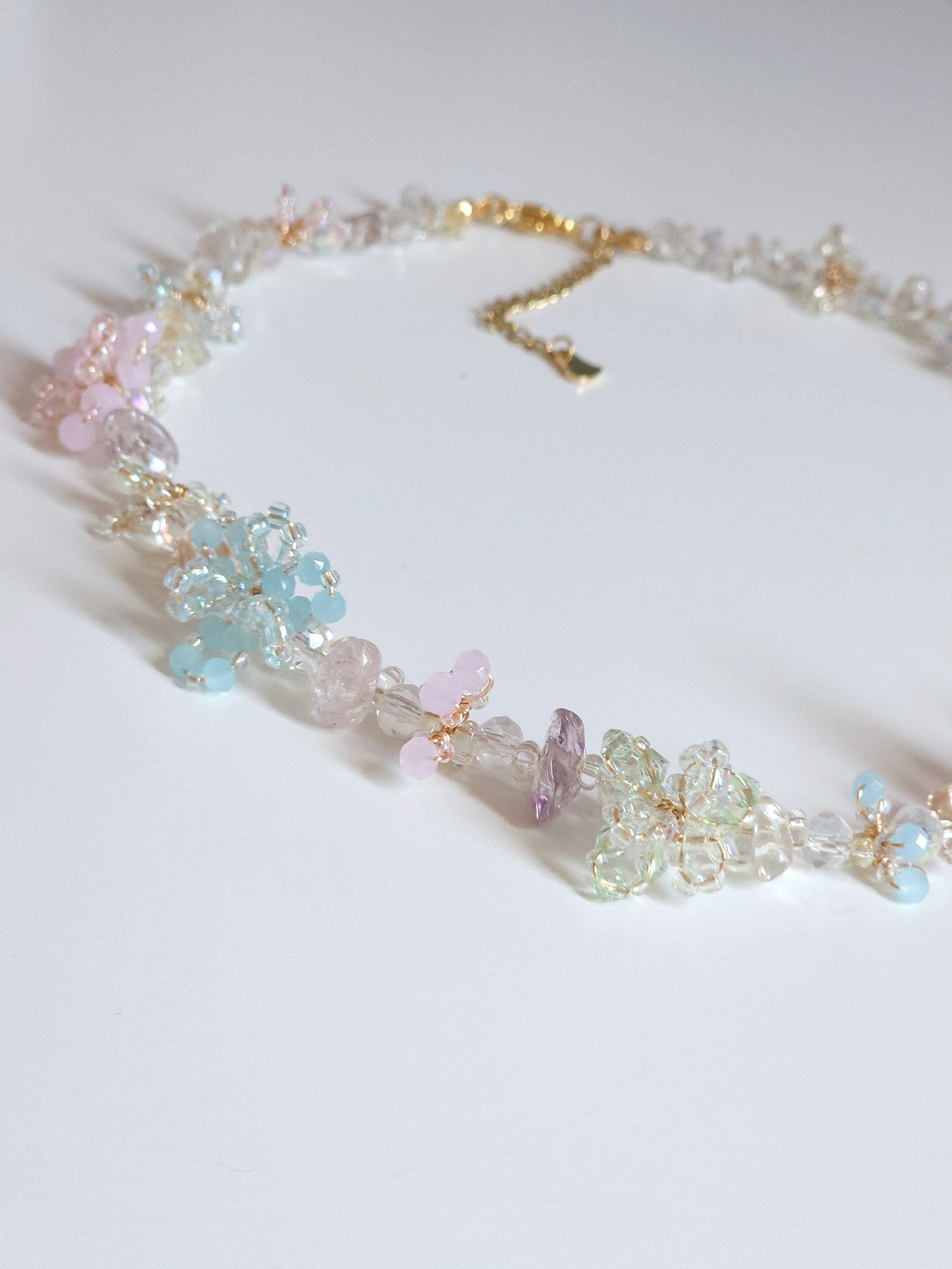 Cotton Candy Clouds Beaded Necklace