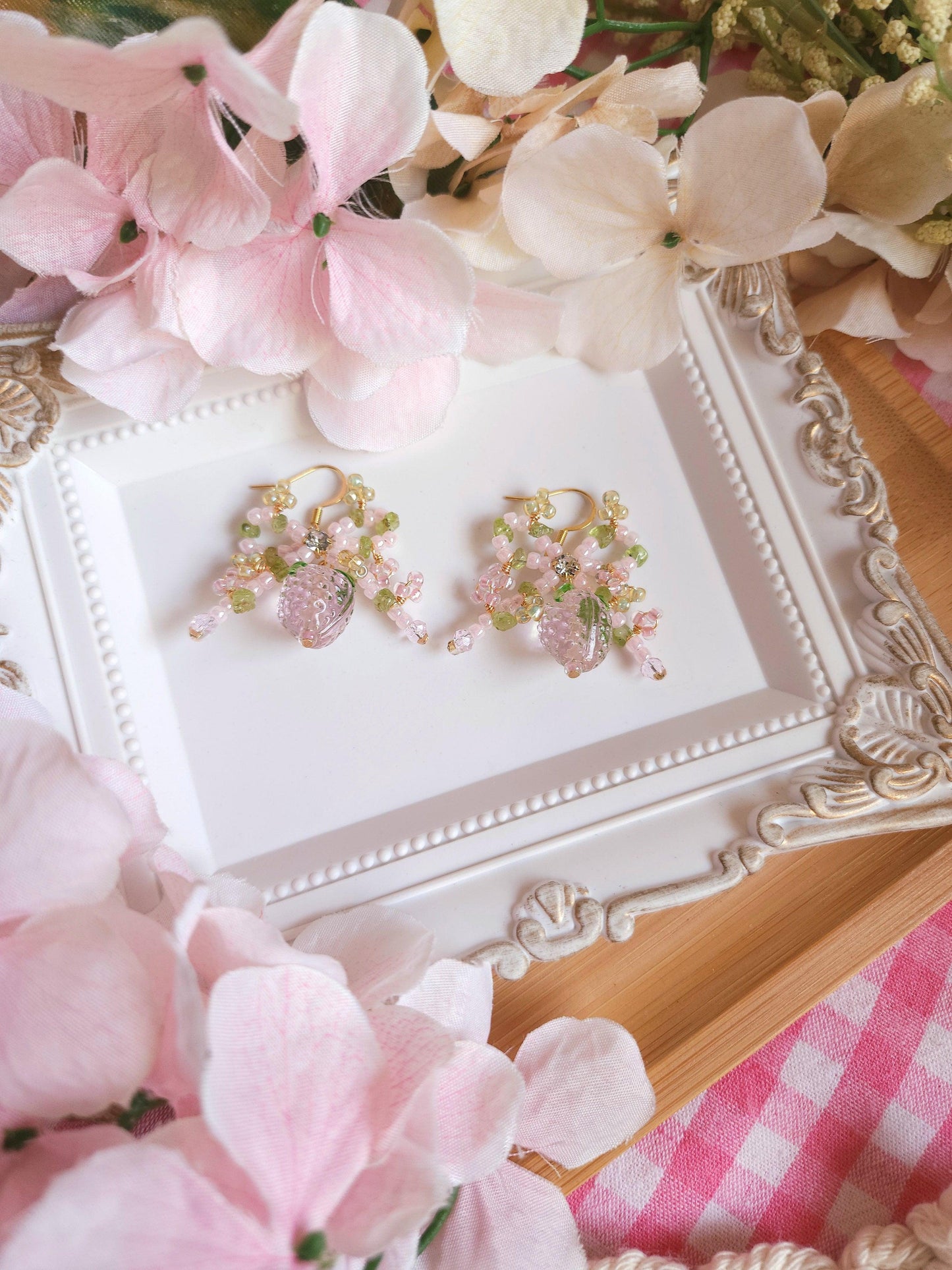 Strawberry Fields Ribbon Earrings