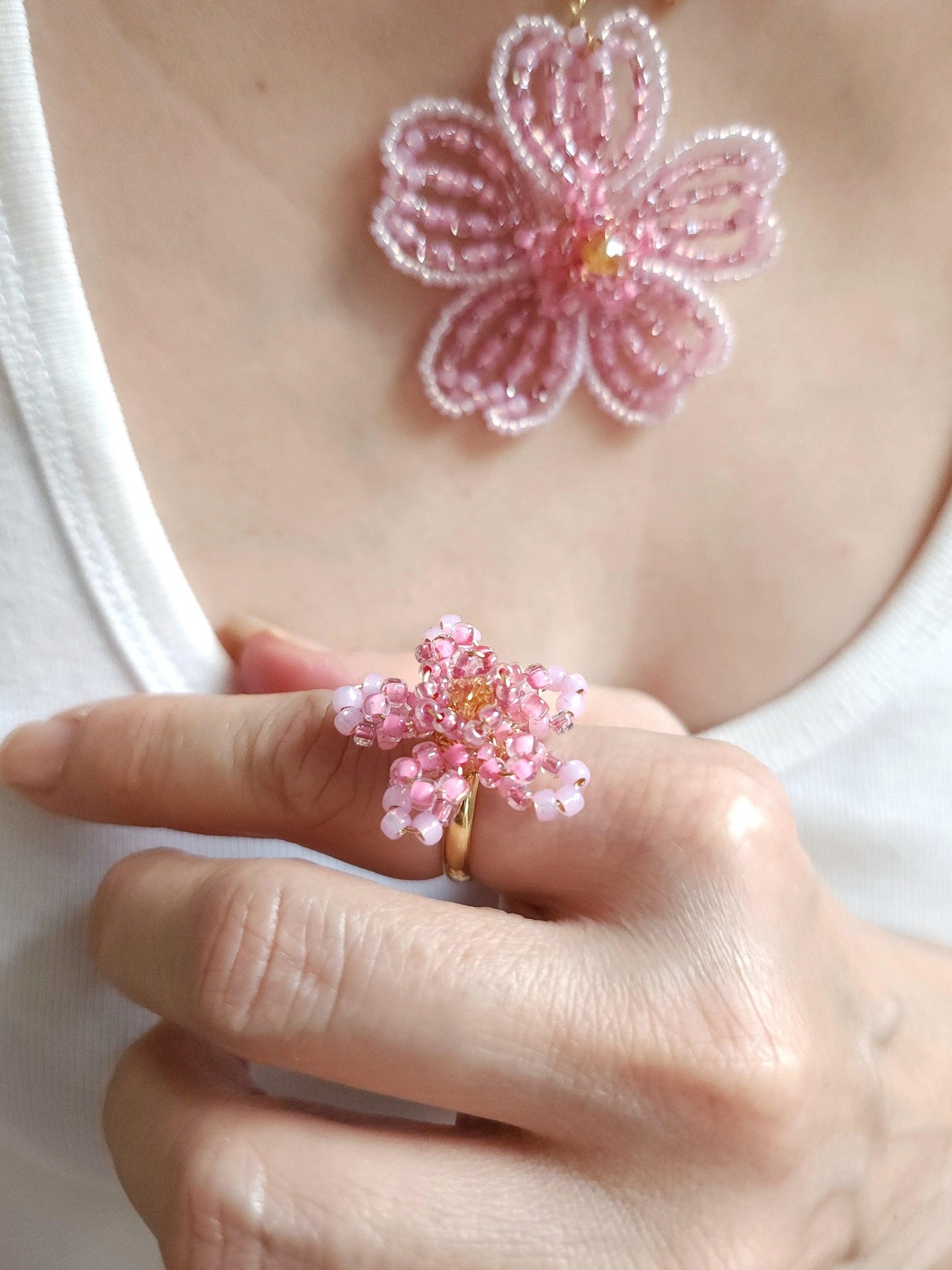 Sunset Bloom Floral Ring