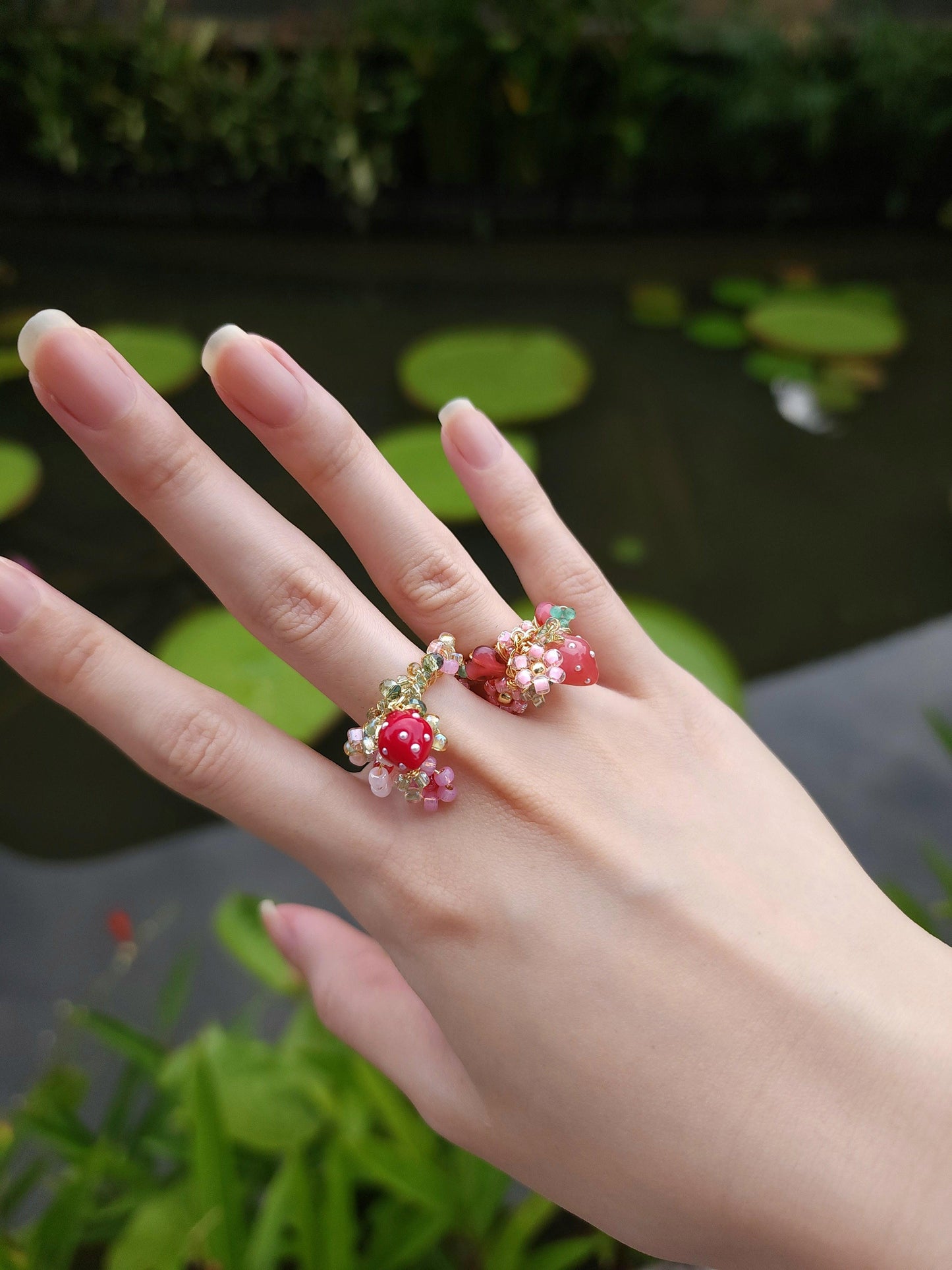 Berry Garden Wire-wrapped Rings (Red/Pink Versions)