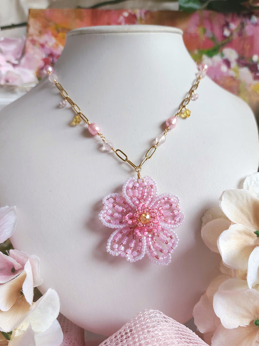 Cherry Blossom Flower Necklace