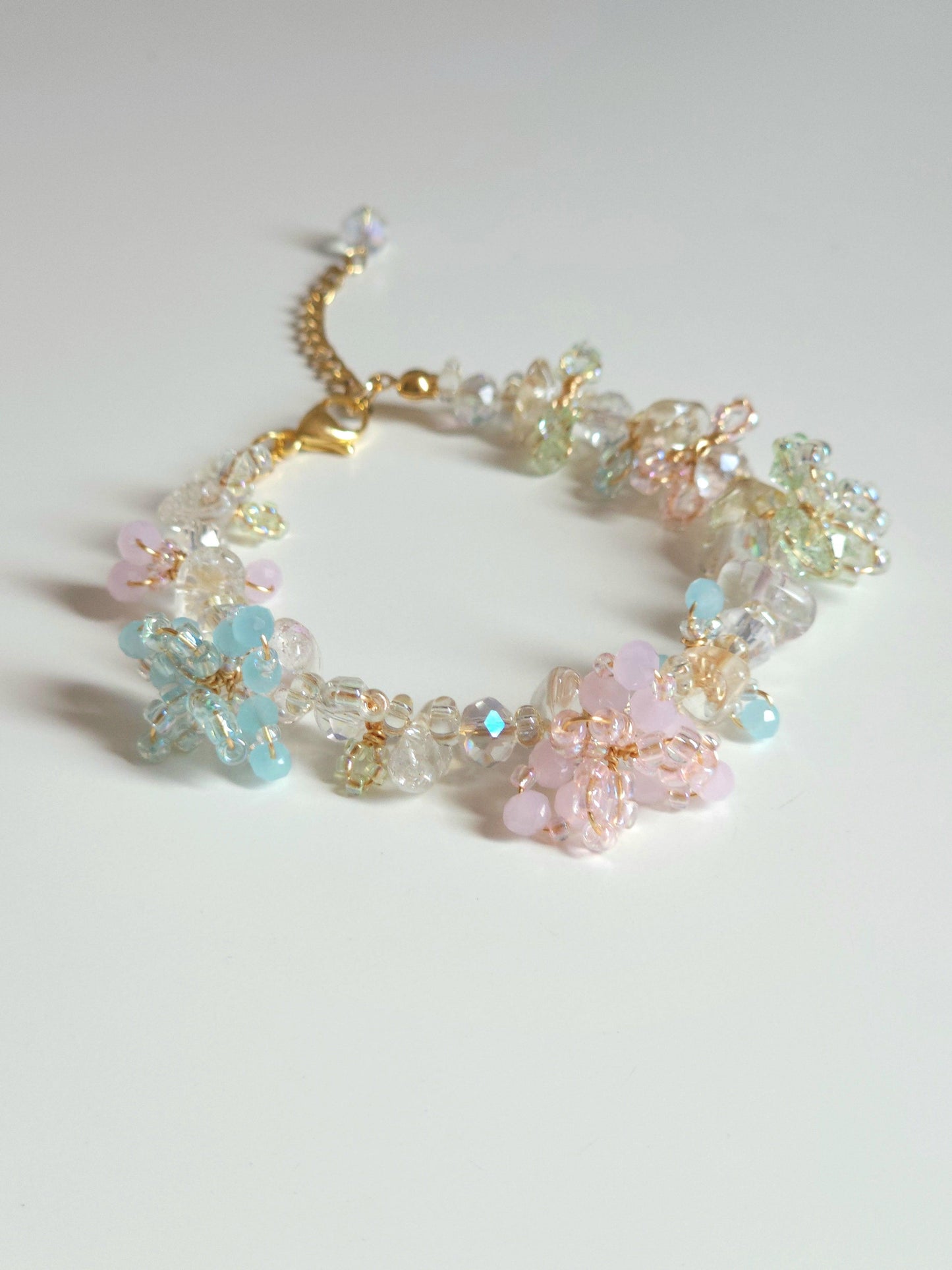 Cotton Candy Clouds Beaded Bracelet