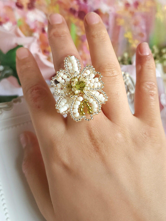 White Orchid Ring