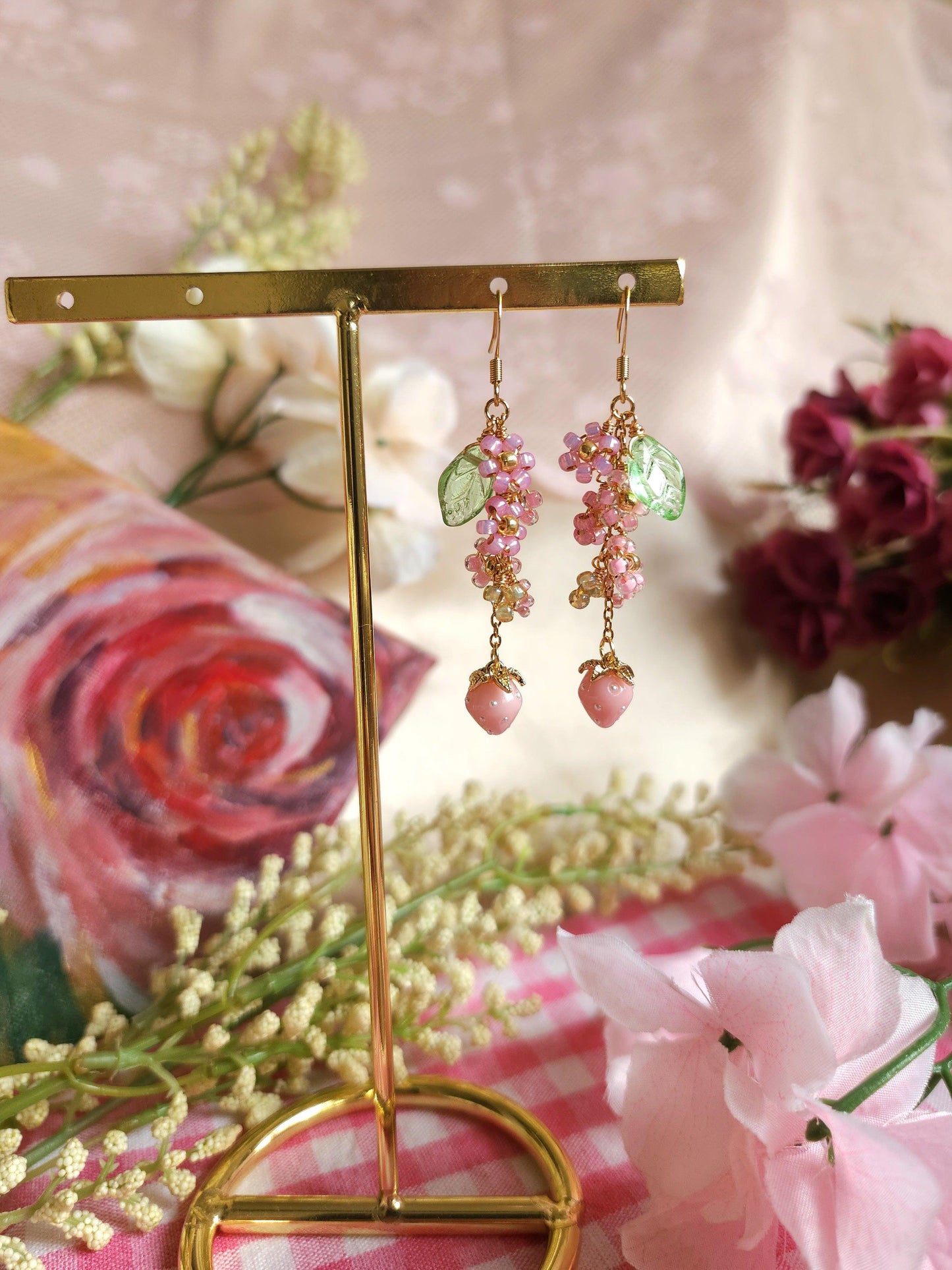 Strawberry Harvest Floral Earrings