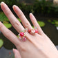 Berry Garden Wire-wrapped Rings (Red/Pink Versions)